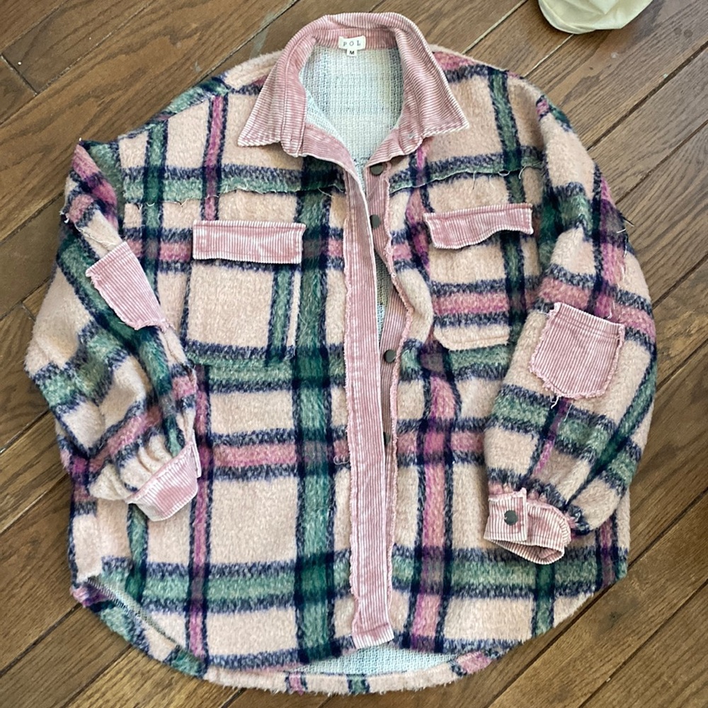 Oversized flannel shacket